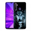 Дизайнерский силиконовый чехол для Realme 5 Лесной волк