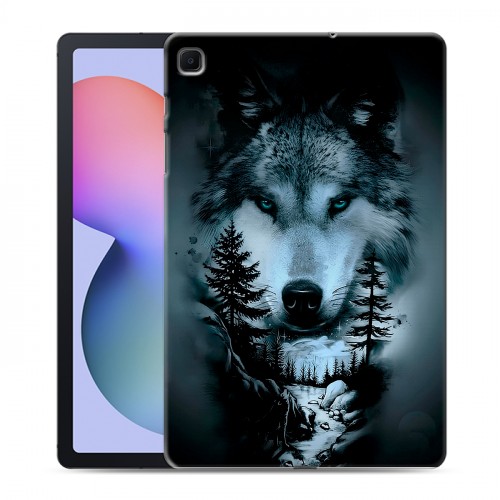 Дизайнерский силиконовый чехол для Samsung Galaxy Tab S6 Lite Лесной волк