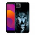 Дизайнерский силиконовый чехол для Huawei Honor 9S Лесной волк