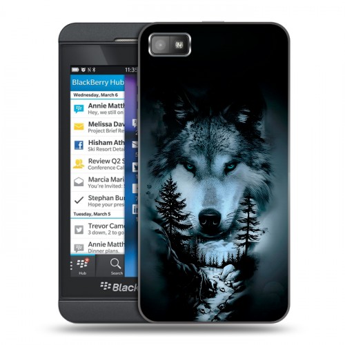 Дизайнерский пластиковый чехол для BlackBerry Z10 Лесной волк