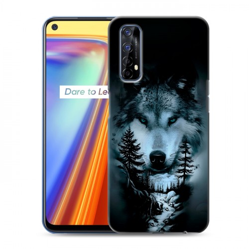 Дизайнерский силиконовый чехол для Realme 7 Лесной волк