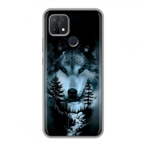 Дизайнерский силиконовый чехол для OPPO A15 Лесной волк