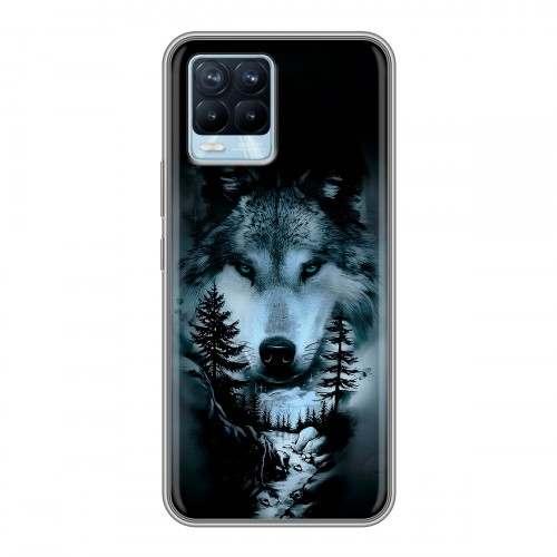 Дизайнерский силиконовый чехол для Realme 8 Лесной волк