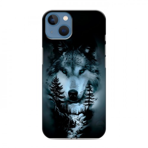 Дизайнерский силиконовый чехол для Iphone 13 Лесной волк