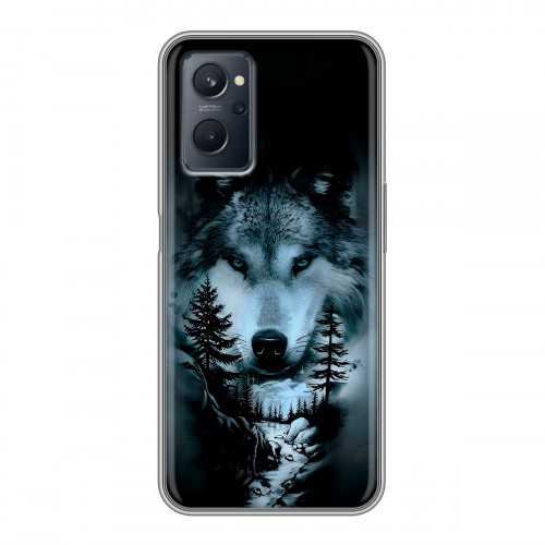 Дизайнерский силиконовый чехол для Realme 9i Лесной волк
