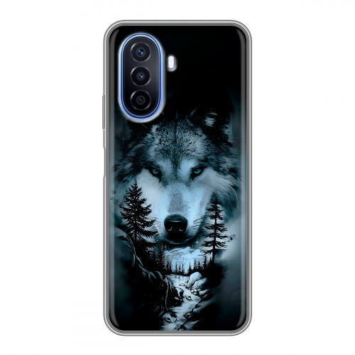 Дизайнерский силиконовый чехол для Huawei Nova Y70 Лесной волк