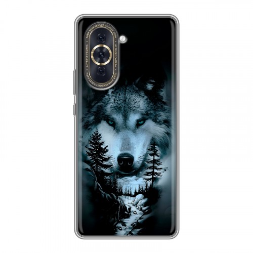 Дизайнерский силиконовый с усиленными углами чехол для Huawei Nova 10 Лесной волк