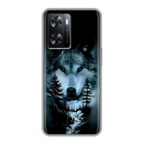 Дизайнерский силиконовый чехол для OPPO A57s Лесной волк
