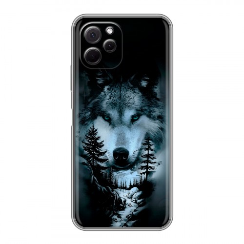 Дизайнерский силиконовый с усиленными углами чехол для Huawei Nova Y61 Лесной волк