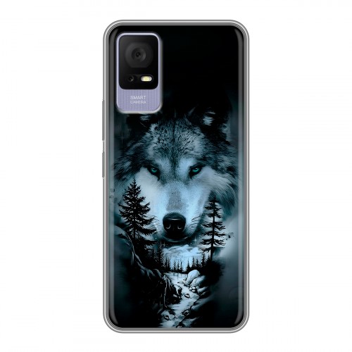 Дизайнерский силиконовый чехол для TCL 405 Лесной волк
