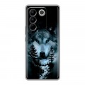 Дизайнерский силиконовый с усиленными углами чехол для Vivo V27 Лесной волк