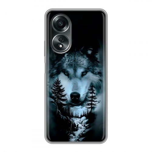 Дизайнерский силиконовый чехол для OPPO A58 4G Лесной волк