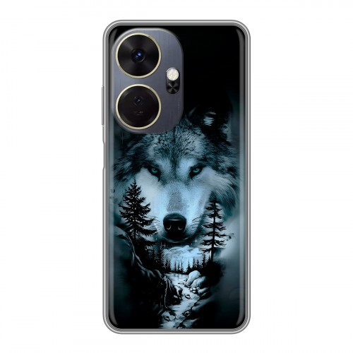 Дизайнерский силиконовый чехол для Itel P55 Plus Лесной волк