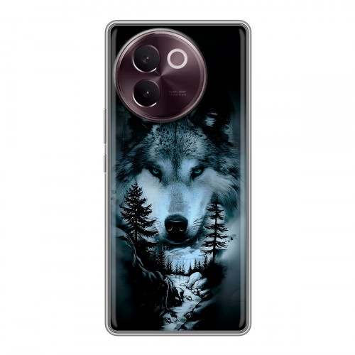 Дизайнерский силиконовый чехол для Vivo V30e Лесной волк