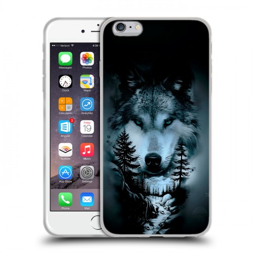 Дизайнерский силиконовый чехол для Iphone 6 Plus/6s Plus Лесной волк