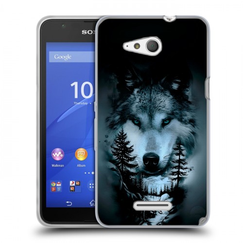 Дизайнерский пластиковый чехол для Sony Xperia E4g Лесной волк