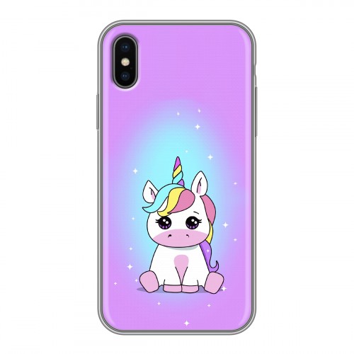 Дизайнерский силиконовый чехол для Iphone x10 Единорог