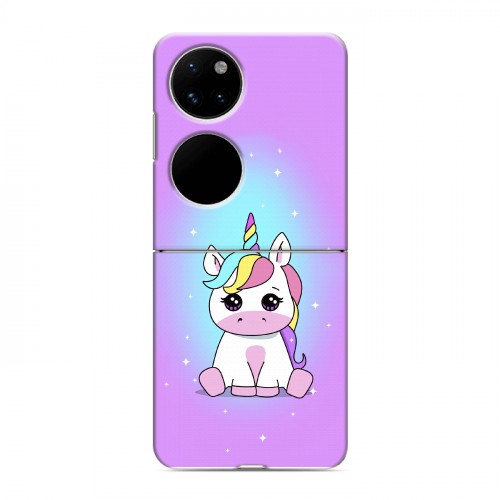 Дизайнерский пластиковый чехол для Huawei P50 Pocket Единорог