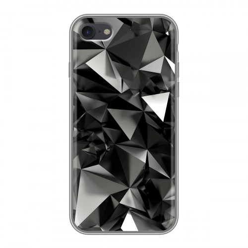 Дизайнерский силиконовый чехол для Iphone 7 Черные кристаллы