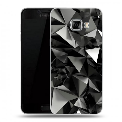 Дизайнерский пластиковый чехол для Samsung Galaxy C5 Черные кристаллы