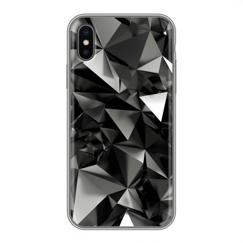 Дизайнерский силиконовый чехол для Iphone x10 Черные кристаллы