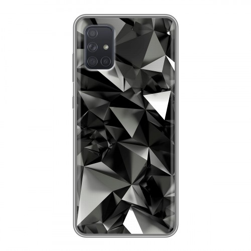 Дизайнерский силиконовый чехол для Samsung Galaxy A71 Черные кристаллы