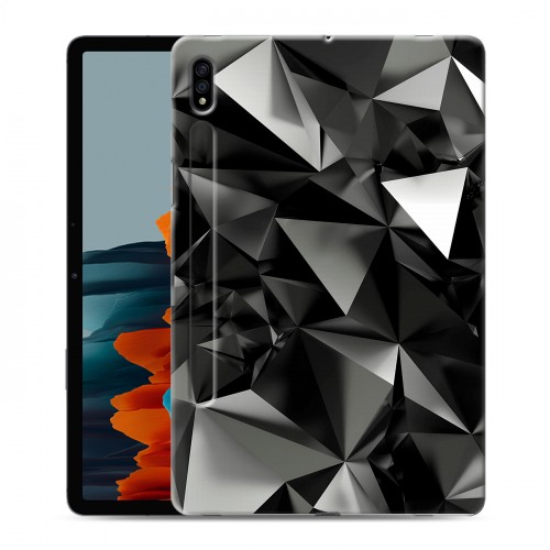 Дизайнерский силиконовый чехол для Samsung Galaxy Tab S7 Черные кристаллы