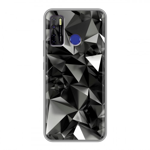 Дизайнерский силиконовый чехол для Tecno Camon 15 Черные кристаллы