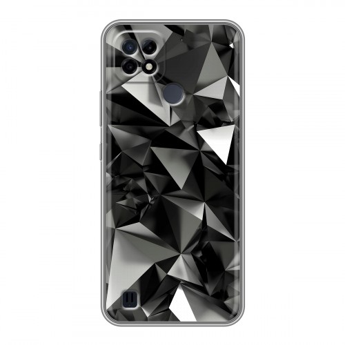 Дизайнерский силиконовый чехол для Realme C21 Черные кристаллы
