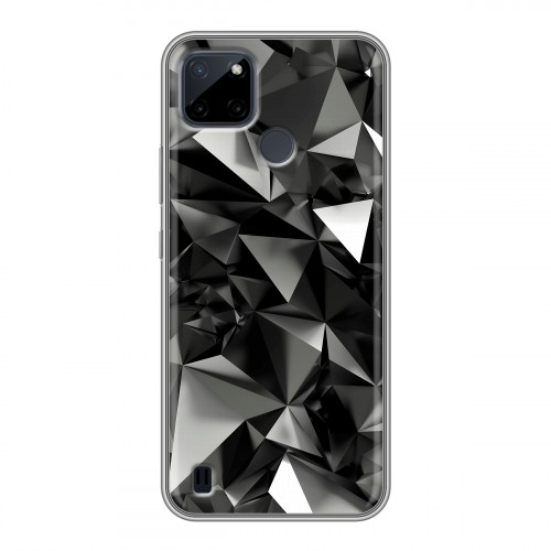 Дизайнерский силиконовый чехол для Realme C21Y Черные кристаллы