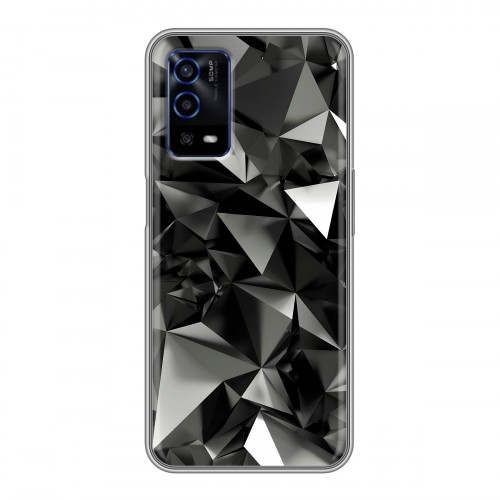 Дизайнерский силиконовый с усиленными углами чехол для OPPO A55 Черные кристаллы