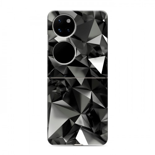 Дизайнерский пластиковый чехол для Huawei P50 Pocket Черные кристаллы