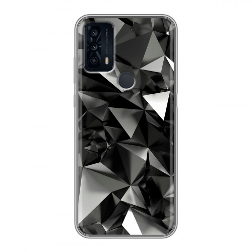 Дизайнерский силиконовый чехол для TCL 20B Черные кристаллы