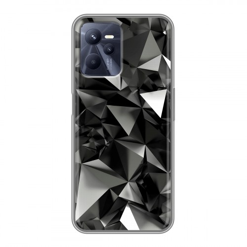 Дизайнерский силиконовый с усиленными углами чехол для Realme C35 Черные кристаллы