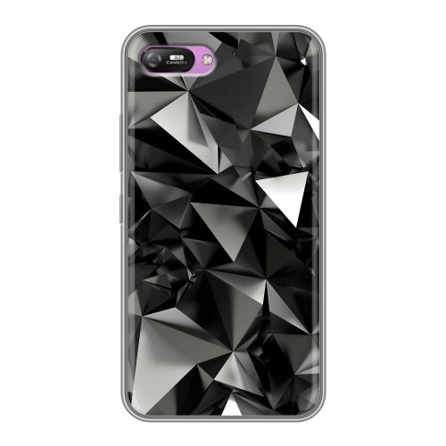 Дизайнерский силиконовый с усиленными углами чехол для Itel A25 Черные кристаллы