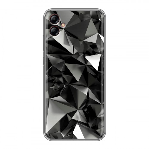 Дизайнерский силиконовый с усиленными углами чехол для Samsung Galaxy A04e Черные кристаллы