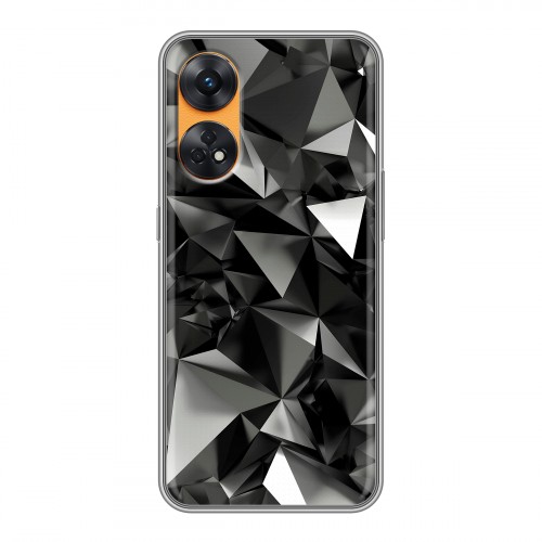 Дизайнерский силиконовый чехол для OPPO Reno8 T Черные кристаллы