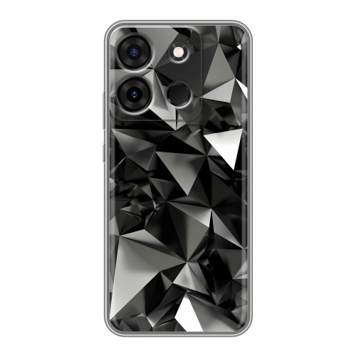 Дизайнерский силиконовый чехол для Infinix Smart 7 Черные кристаллы