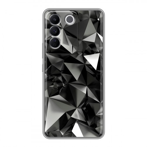 Дизайнерский силиконовый чехол для Vivo V27e Черные кристаллы