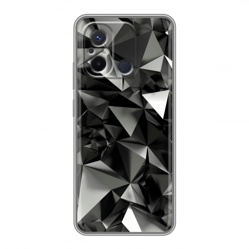 Дизайнерский силиконовый чехол для Xiaomi RedMi 12C Черные кристаллы