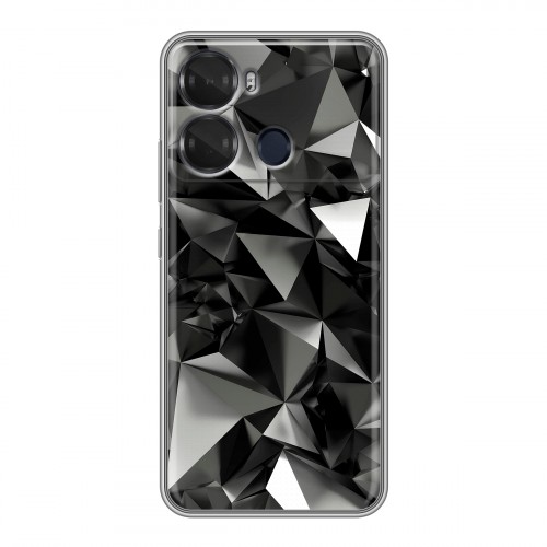 Дизайнерский силиконовый чехол для Itel P40 Черные кристаллы