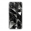 Дизайнерский силиконовый чехол для TCL 403 Черные кристаллы