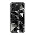 Дизайнерский силиконовый чехол для Iphone 15 Pro Черные кристаллы