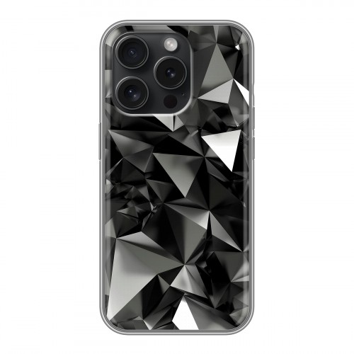 Дизайнерский силиконовый чехол для Iphone 15 Pro Черные кристаллы