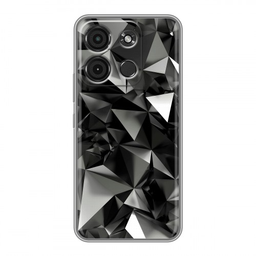 Дизайнерский силиконовый чехол для Itel A60s Черные кристаллы