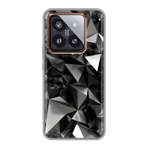Дизайнерский силиконовый чехол для Xiaomi 14 Pro Черные кристаллы