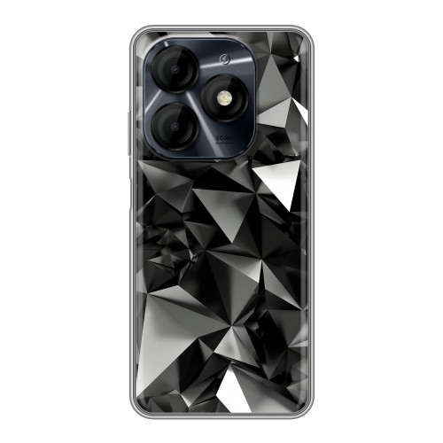 Дизайнерский силиконовый чехол для Itel P55 4G Черные кристаллы