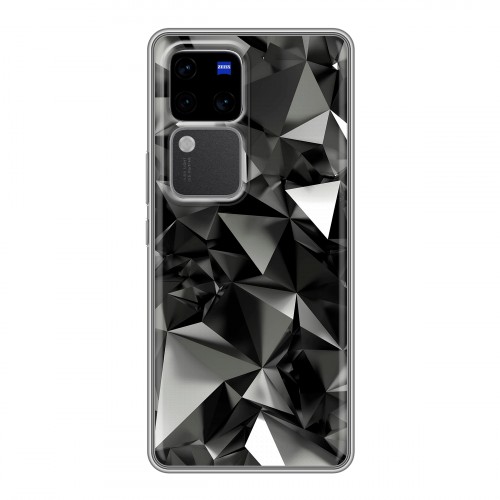 Дизайнерский силиконовый чехол для Vivo V30 Pro Черные кристаллы