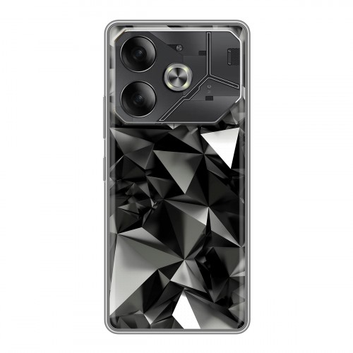 Дизайнерский пластиковый чехол для Tecno Pova 6 Черные кристаллы