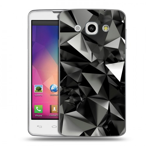 Дизайнерский пластиковый чехол для LG L60 Черные кристаллы